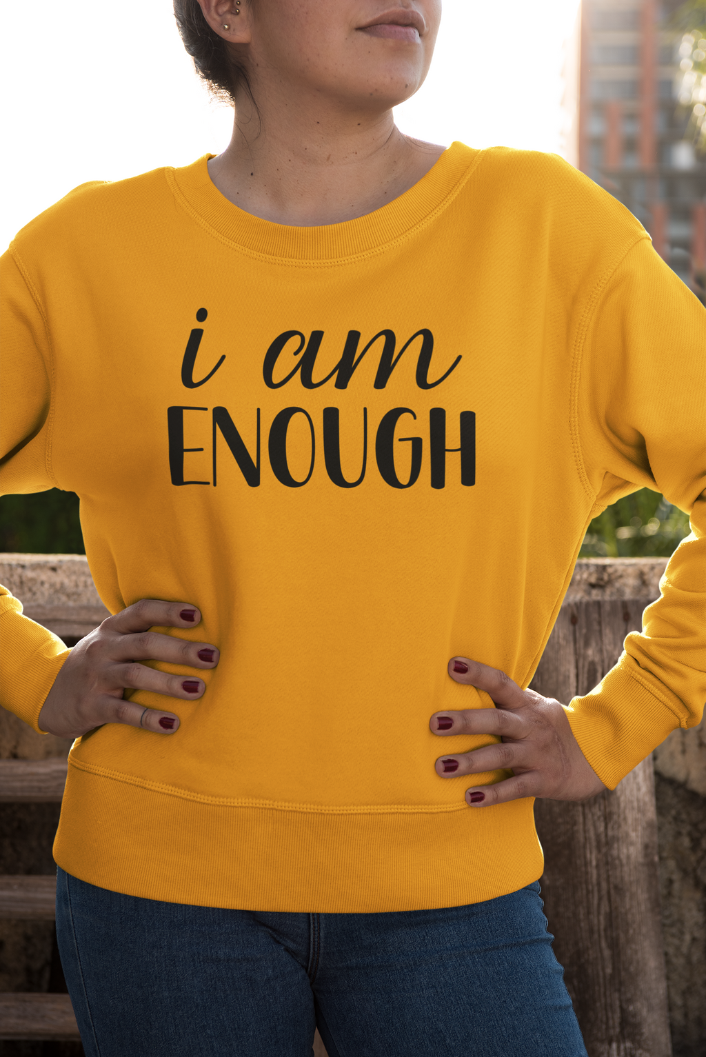 I am Enough Gold Sweatshirt
